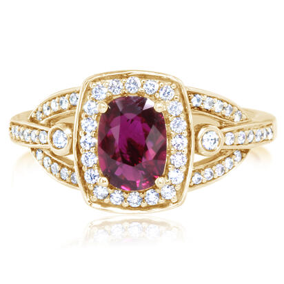 18K Yellow Gold Mozambique Ruby/Diamond Ring 18K Yellow Gold Mozambique Ruby/Diamond Ring