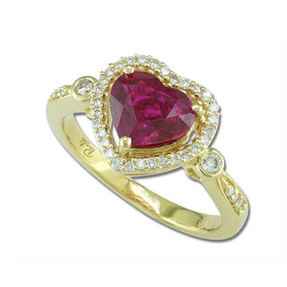 18K Yellow Gold Mozambique Ruby/Diamond Ring 18K Yellow Gold Mozambique Ruby/Diamond Ring