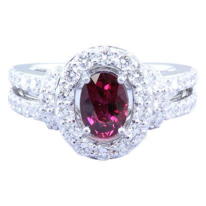 18K White Gold Mozambique Ruby/Diamond Ring 18K White Gold Mozambique Ruby/Diamond Ring