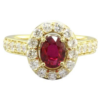 18K Yellow Gold Mozambique Ruby/Diamond Ring 18K Yellow Gold Mozambique Ruby/Diamond Ring