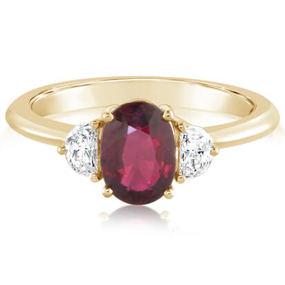 18K Yellow Gold Mozambique Ruby/Diamond Ring 18K Yellow Gold Mozambique Ruby/Diamond Ring