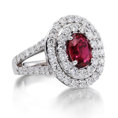 18K White Gold Mozambique Ruby/Diamond Ring 18K White Gold Mozambique Ruby/Diamond Ring