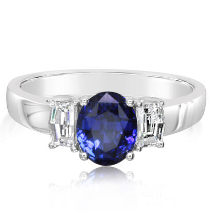 18K White Gold Ceylon Sapphire/Diamond Ring 18K White Gold Ceylon Sapphire/Diamond Ring