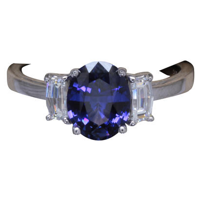 18K White Gold Ceylon Sapphire/Diamond Ring 18K White Gold Ceylon Sapphire/Diamond Ring