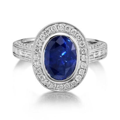 18K White Gold Ceylon Sapphire/Diamond Ring 18K White Gold Ceylon Sapphire/Diamond Ring