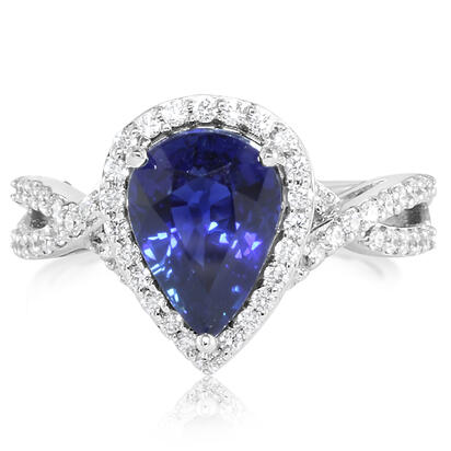 18K White Gold Ceylon Sapphire/Diamond Ring 18K White Gold Ceylon Sapphire/Diamond Ring