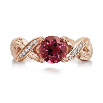 14K Rose Gold Rhodolite Garnet/Diamond Ring 14K Rose Gold Rhodolite Garnet/Diamond Ring