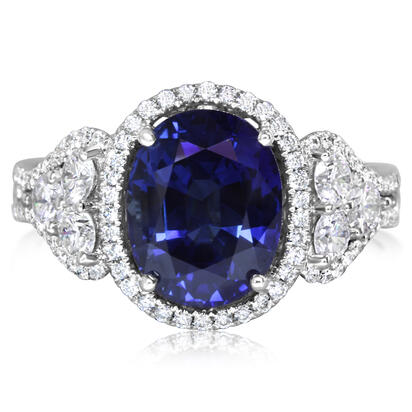 18K White Gold Thai Sapphire/Diamond Ring 18K White Gold Thai Sapphire/Diamond Ring