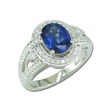 18K White Gold Thai Sapphire/Diamond Ring 18K White Gold Thai Sapphire/Diamond Ring
