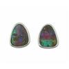 Sterling Silver Natural Boulder Small Plain Bezel Earrings