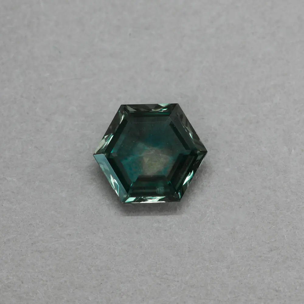 5.5mm Hexagon Cut Fancy Montana Sapphire (0.74&nbsp;ct)