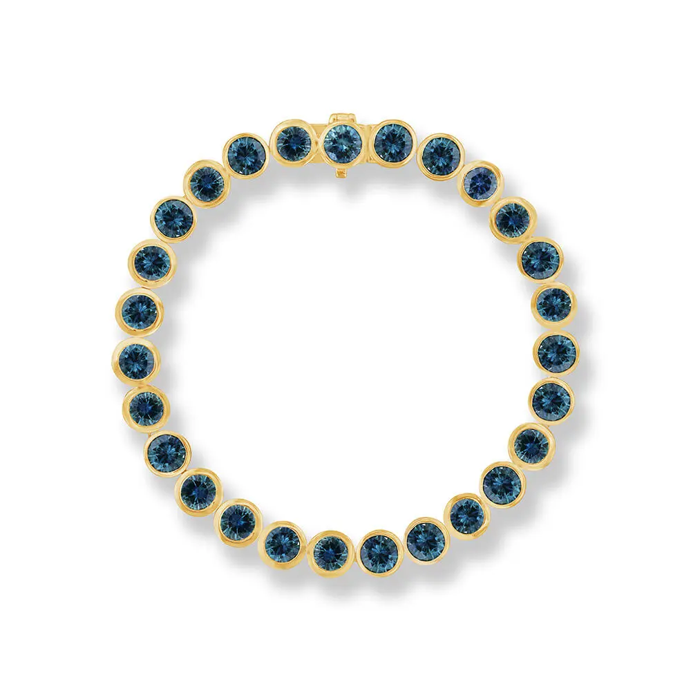 14K Yellow Gold Montana Sapphire Bracelet 14K Yellow Gold Montana Sapphire Bracelet