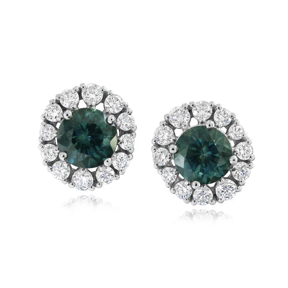 Platinum Montana Sapphire/Diamond Earrings