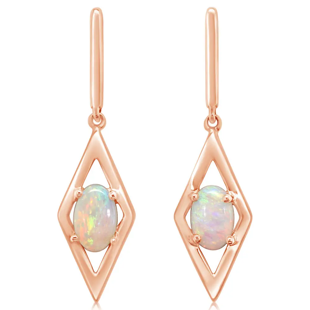 14K Rose Gold Australian Opal Earrings 14K Rose Gold Australian Opal Earrings