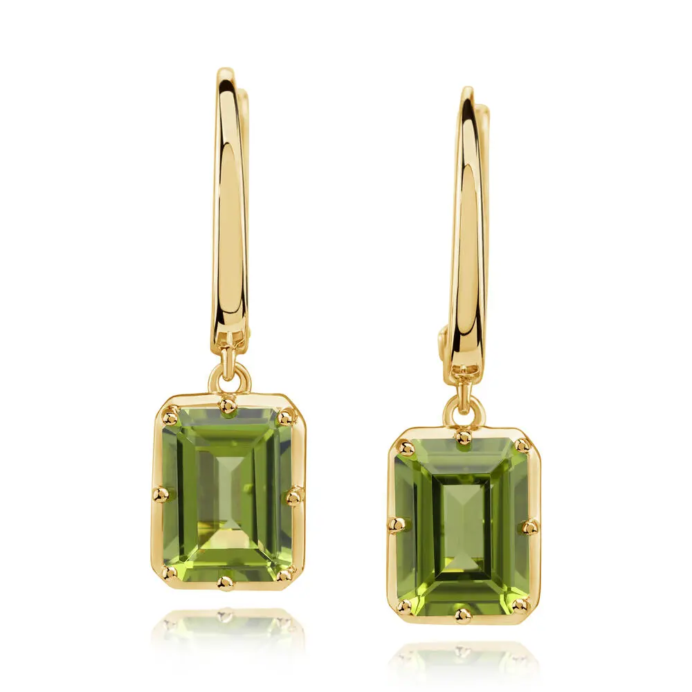 14K Yellow Gold 6x8 mm Octagon Peridot Earrings 14K Yellow Gold 6x8 mm Octagon Peridot Earrings