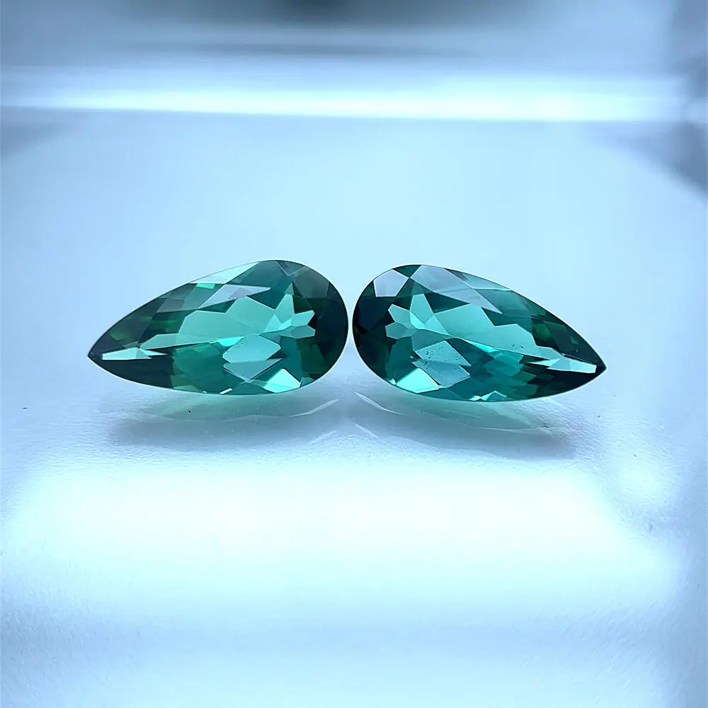 Matched Pair Of11.5x6 Pear Green Tourmaline (3.26&nbsp;ct)
