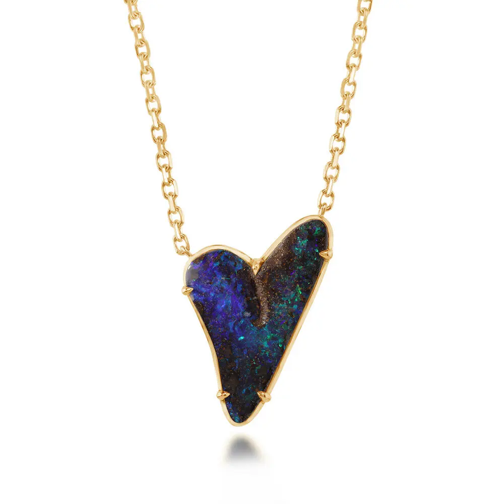 14K Yellow Gold Australian Boulder Opal Neckpiece