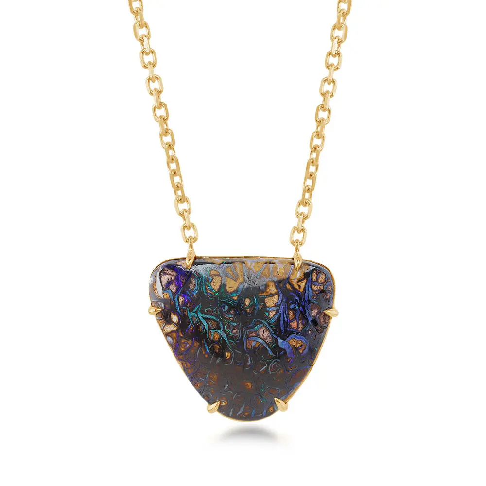 14K Yellow Gold Australian Boulder Opal Neckpiece