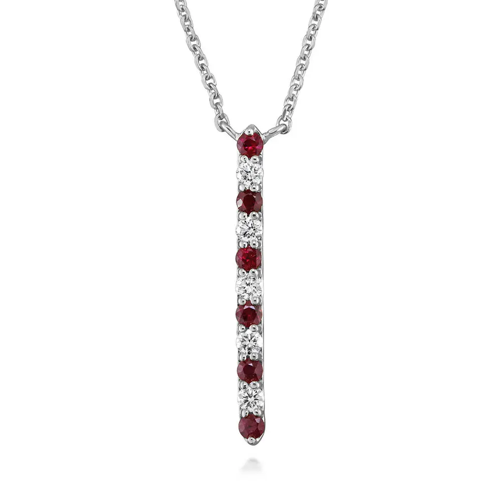 14K White Gold Ruby/Diamond Neckpiece 14K White Gold Ruby/Diamond Neckpiece