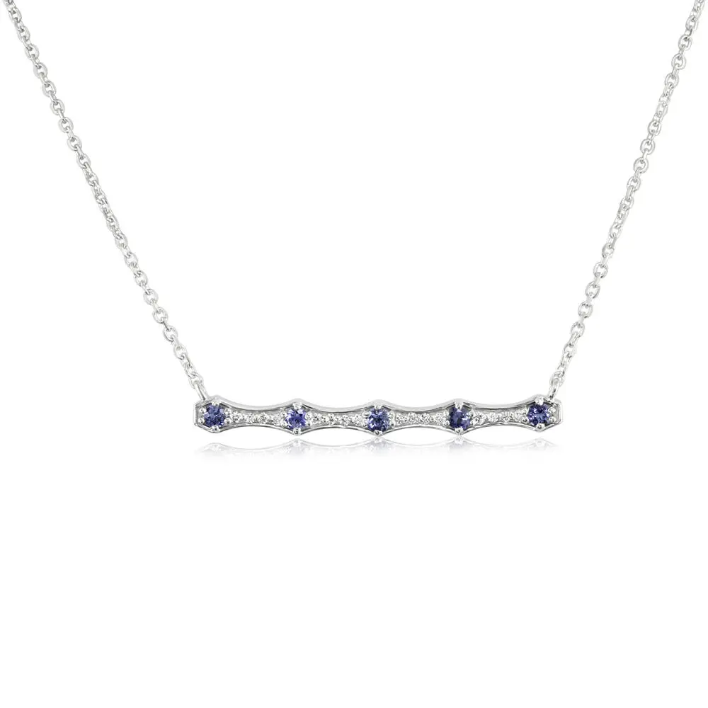 14K White Gold Sapphire/Diamond Neckpiece "