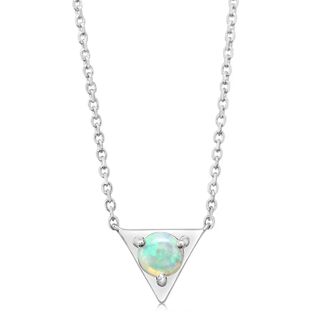 14K White Gold Australian Opal Neckpiece