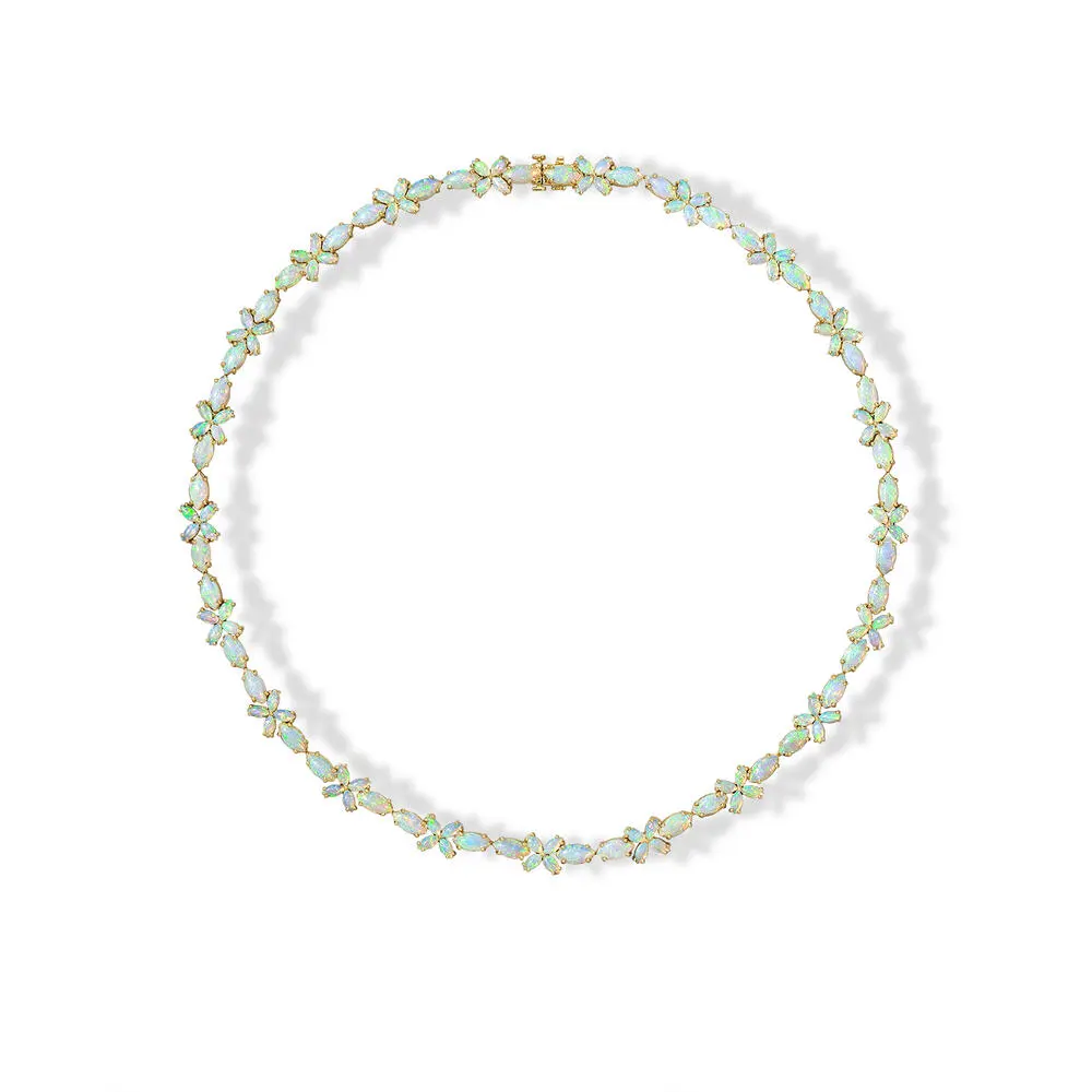 18K Yellow Gold Australian Opal Necklace 18K Yellow Gold Australian Opal Necklace