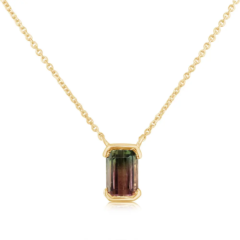 14K Yellow Gold Bi-Color Tourmaline Neckpiece 14K Yellow Gold Bi-Color Tourmaline Neckpiece