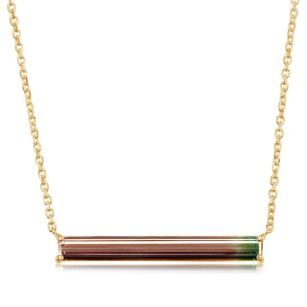 14K Yellow Gold Bi-Color Tourmaline Neckpiece