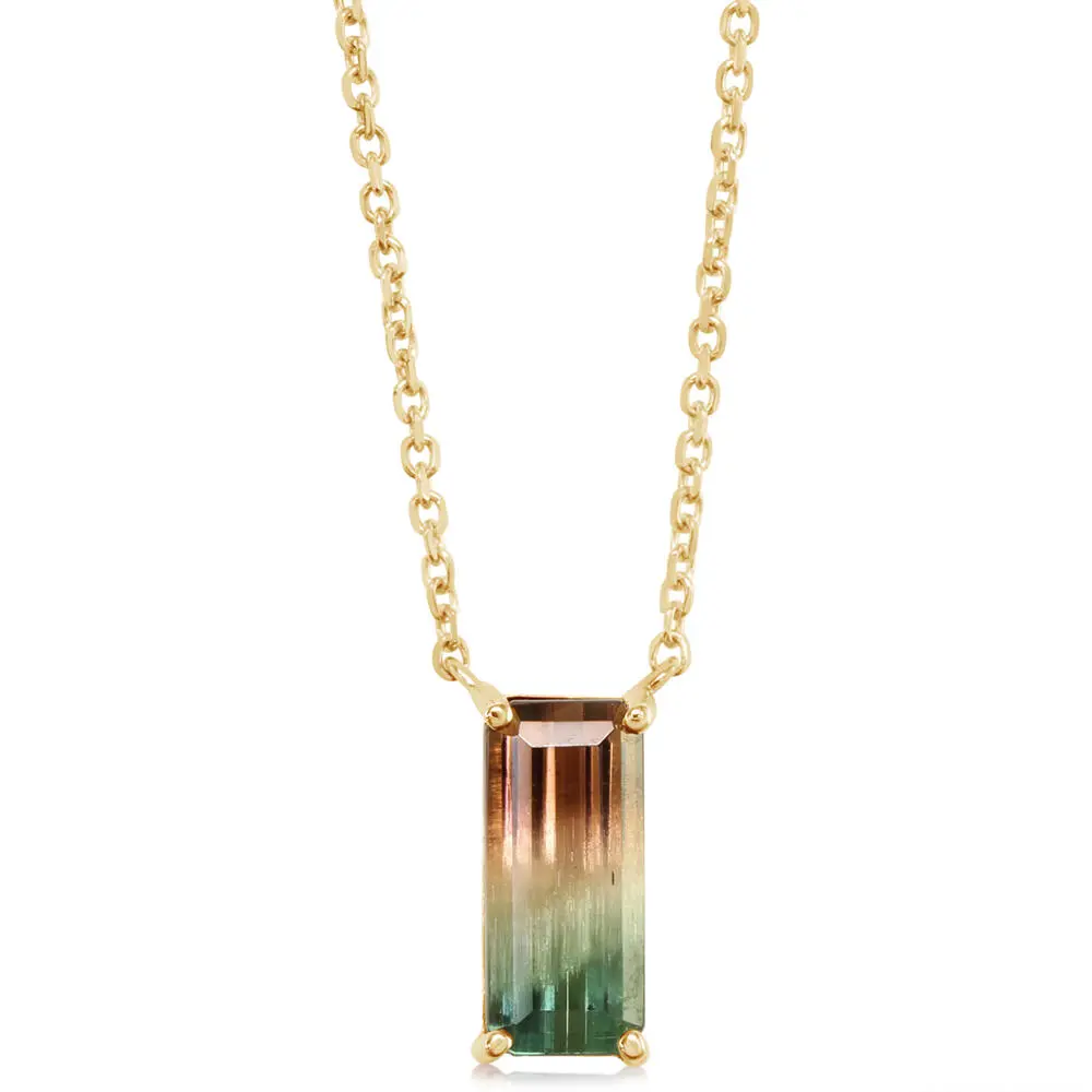 14K Yellow Gold Bi-Color Tourmaline Neckpiece 14K Yellow Gold Bi-Color Tourmaline Neckpiece