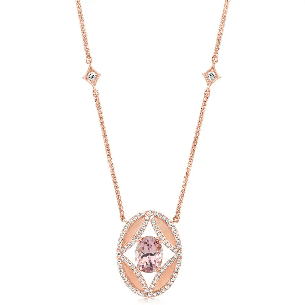 14K Rose Gold Lotus Garnet/Diamond Neckpiece 14K Rose Gold Lotus Garnet/Diamond Neckpiece