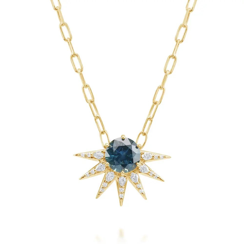 18K Yellow Gold Montana Sapphire/Diamond Neckpiece 18K Yellow Gold Montana Sapphire/Diamond Neckpiece