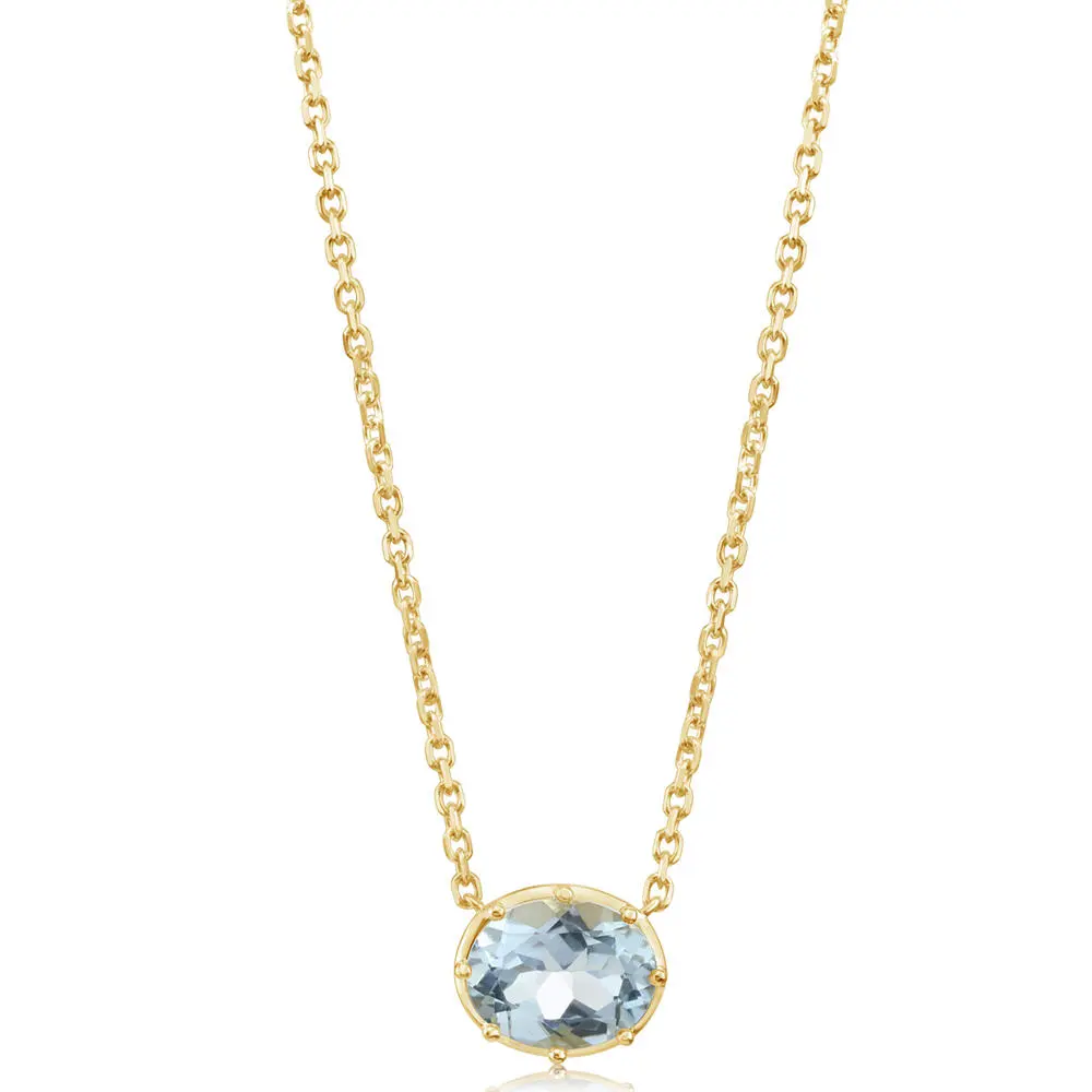 14K Yellow Gold 8x10 mm Oval Aquamarine Neckpiece 14K Yellow Gold 8x10 mm Oval Aquamarine Neckpiece