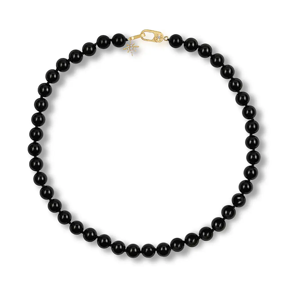 Spinel Bead Strand With14K Yellow Gold Parle