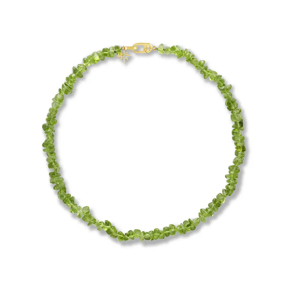 14K Yellow Gold Peridot/Diamond Neckpiece