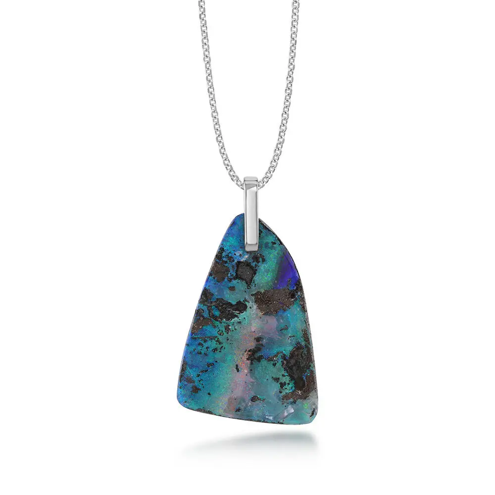 Sterling Silver Australian Boulder Opal Pendant