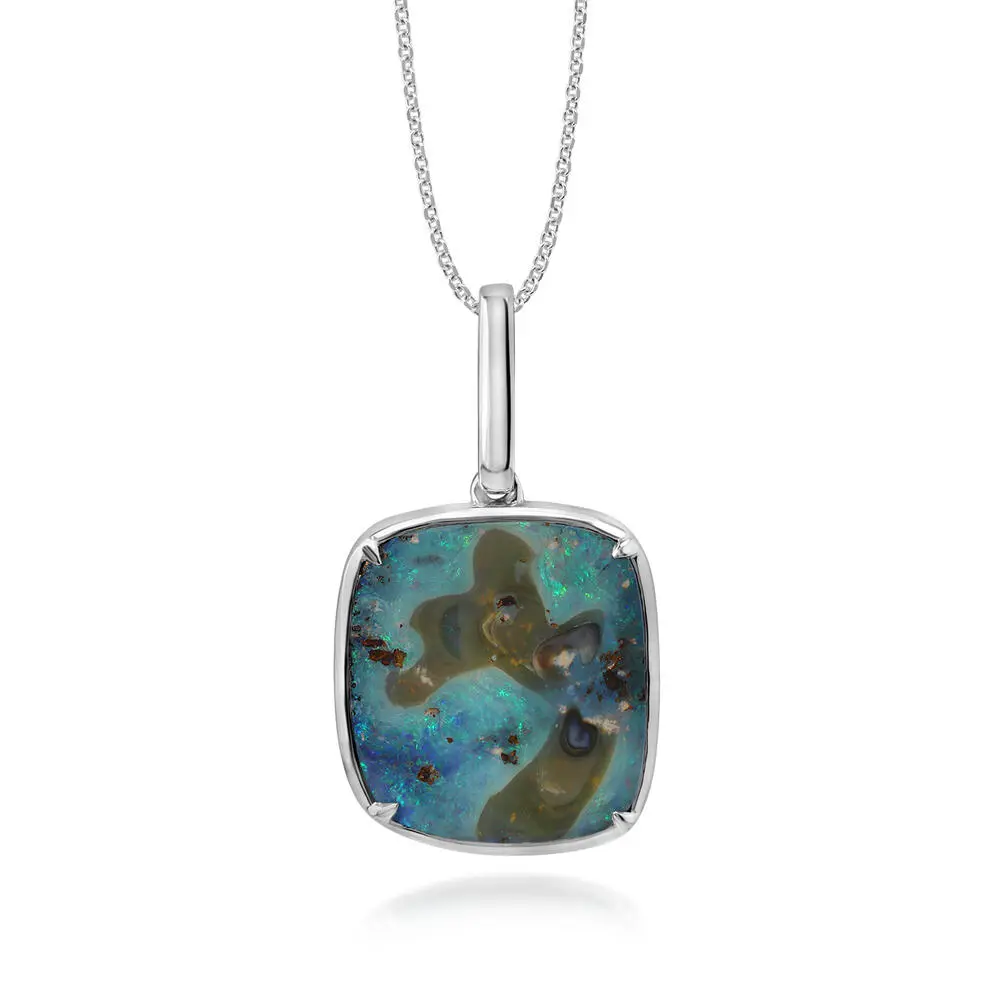 Sterling Silver Australian Boulder Opal Pendant