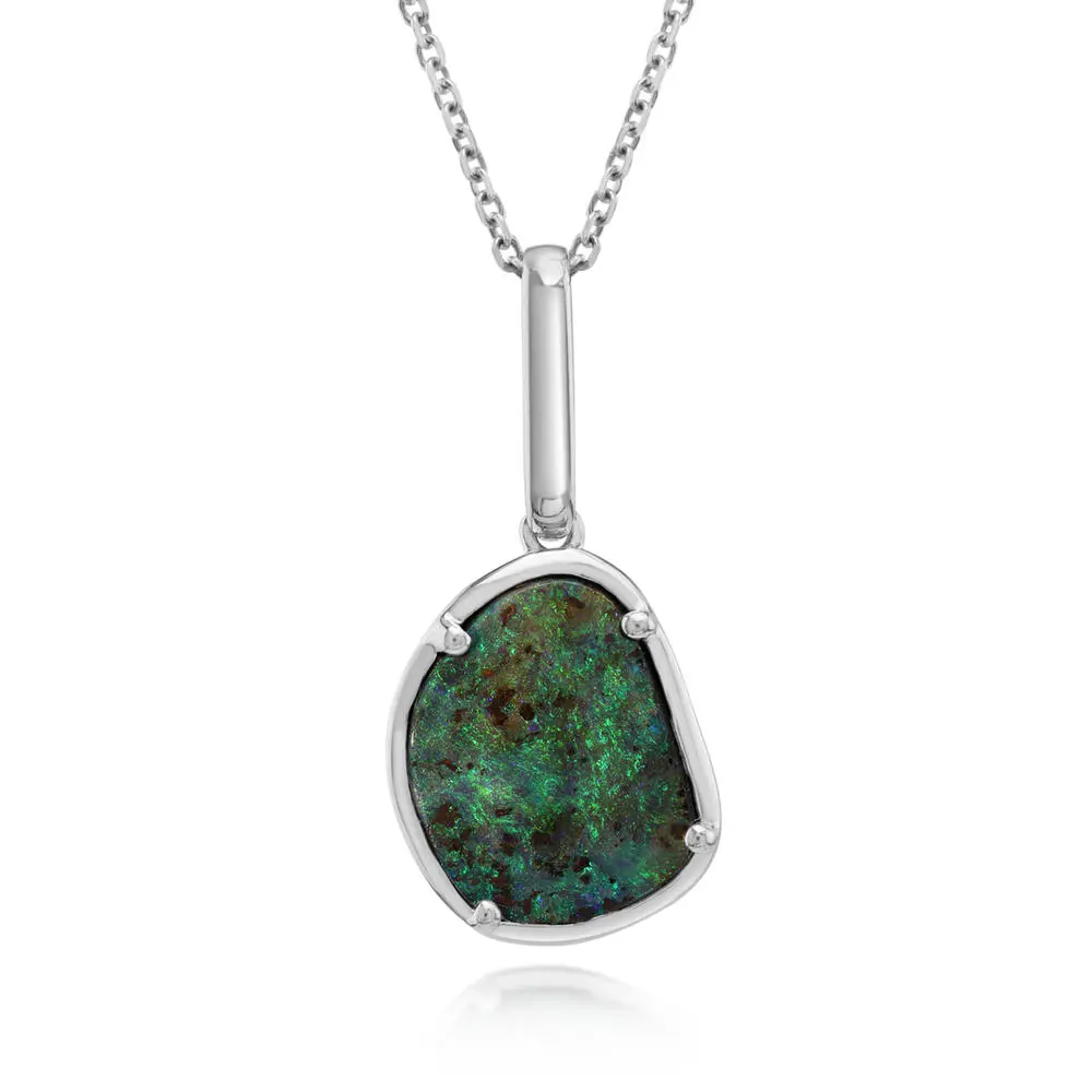 Sterling Silver Australian Boulder Opal Pendant