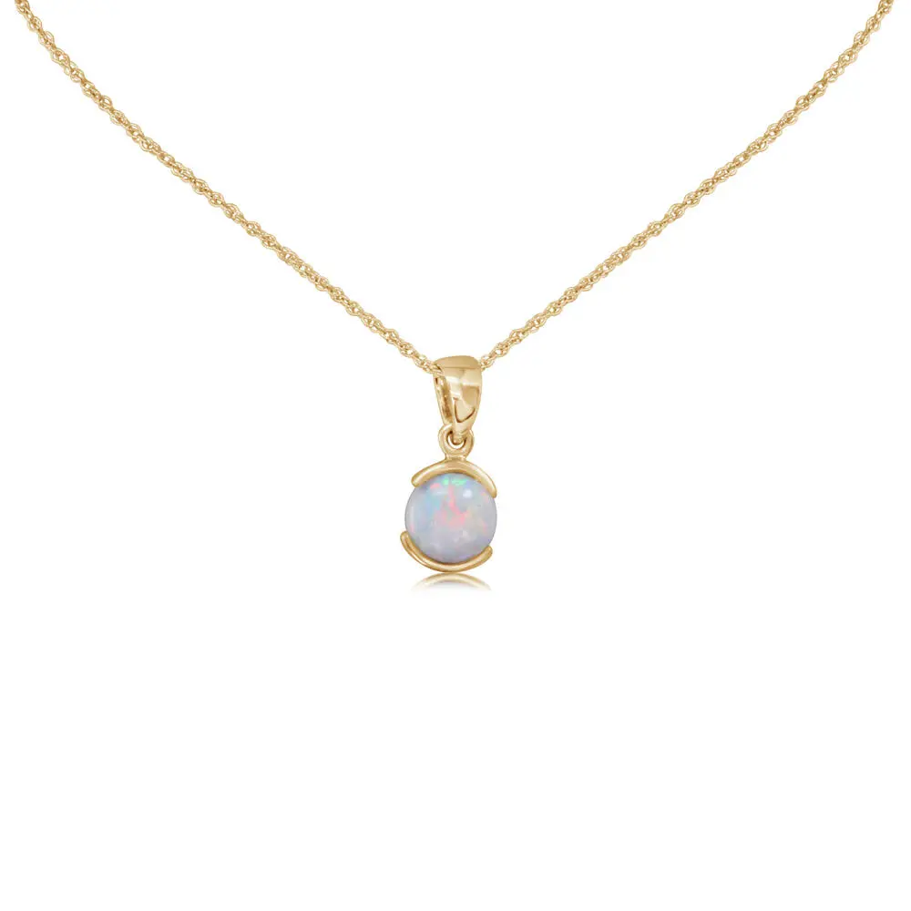 14K Yellow Gold Australian Opal Pendant