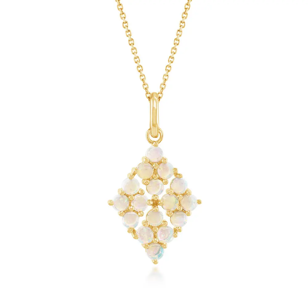14K Yellow Gold Australian Opal Pendant