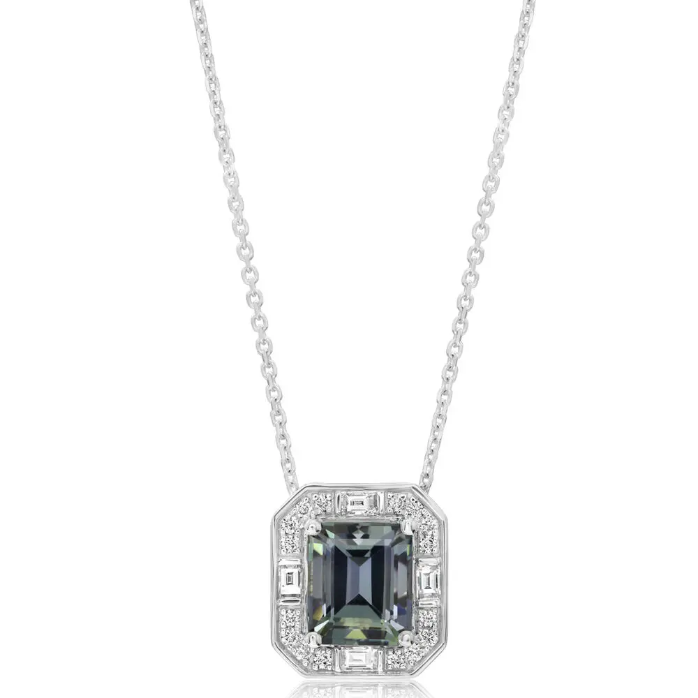 Platinum Peacock Tanzanite/Diamond Pendant