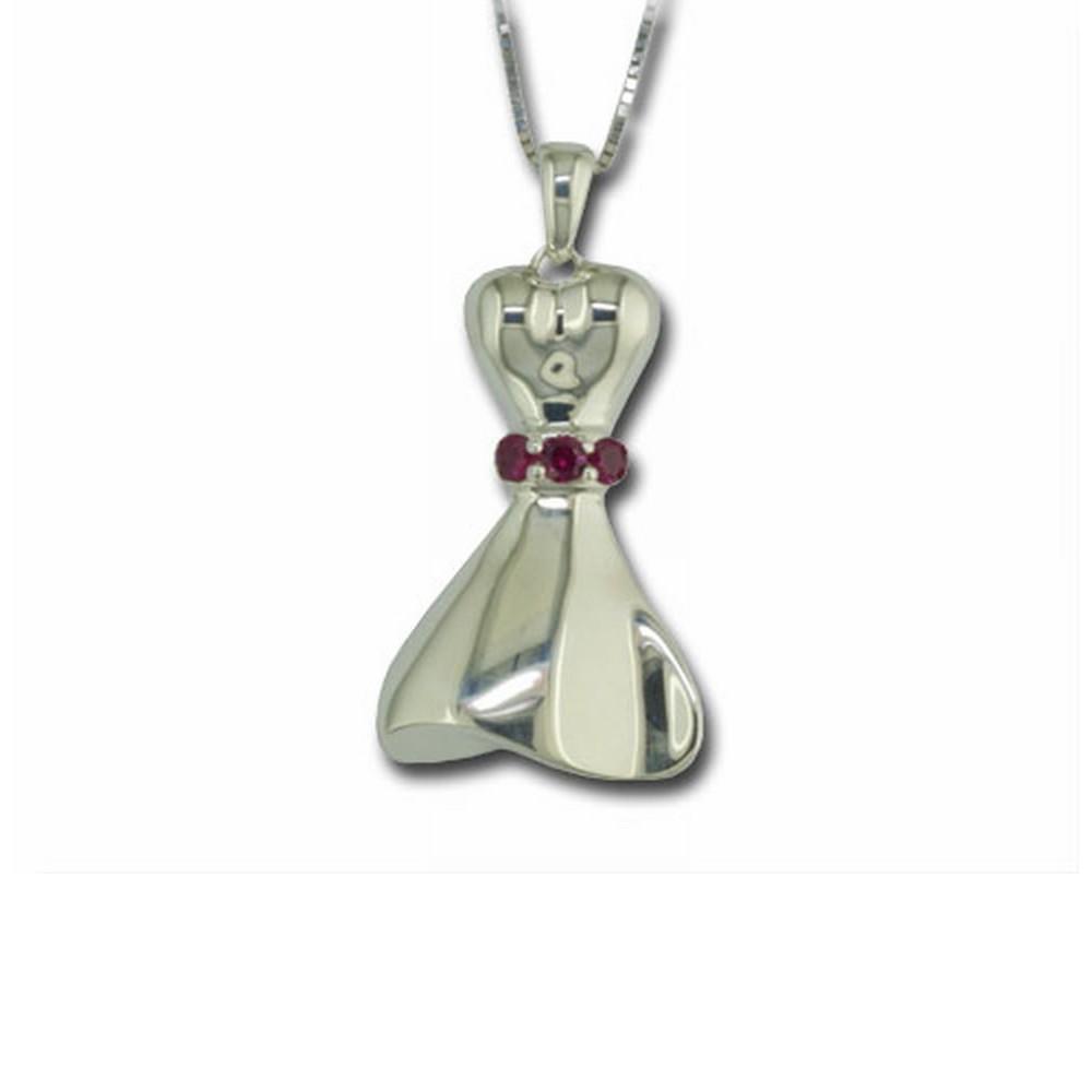 Sterling Silver Ruby Dress Pendant Sterling Silver Ruby Dress Pendant