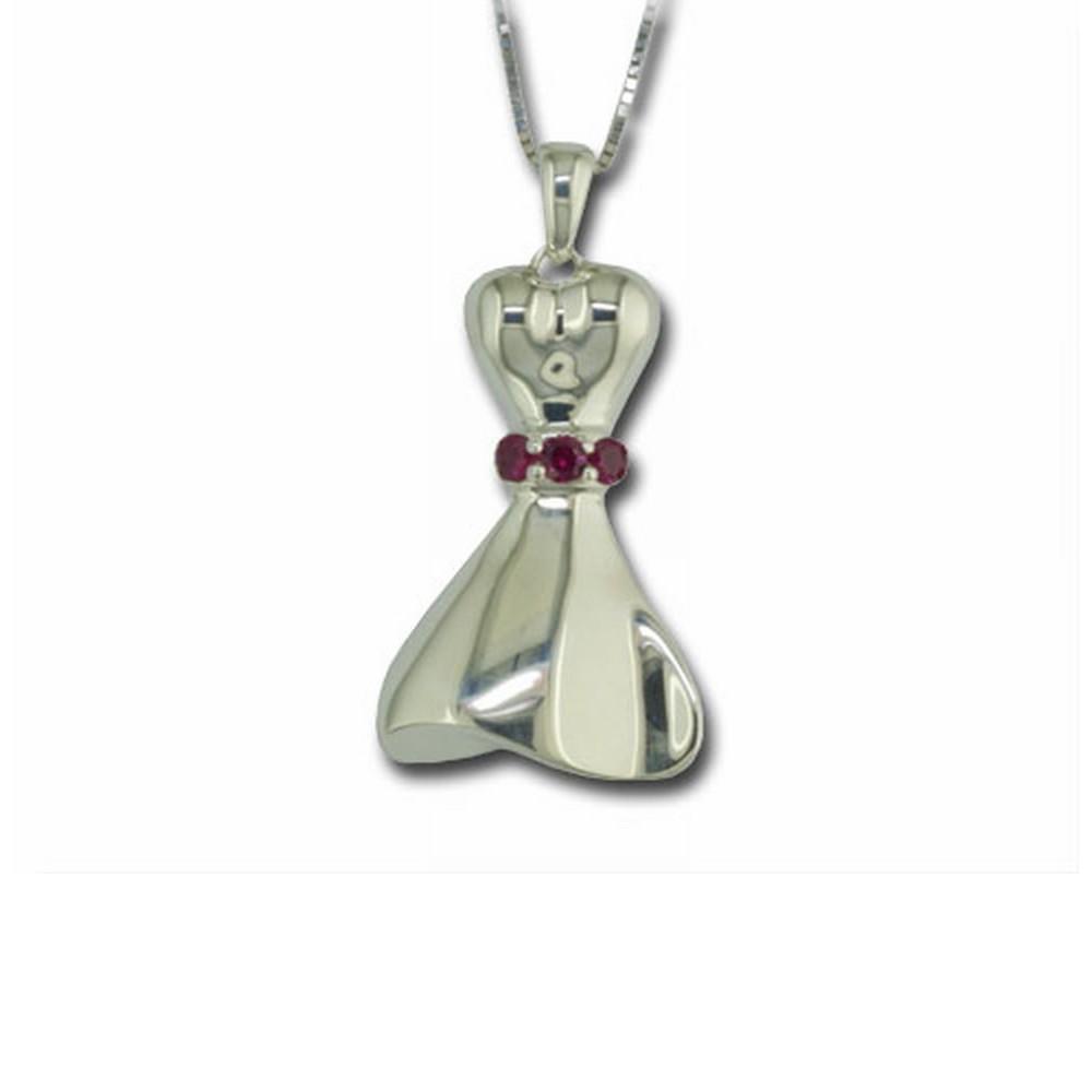 Sterling Silver Ruby Dress Pendant