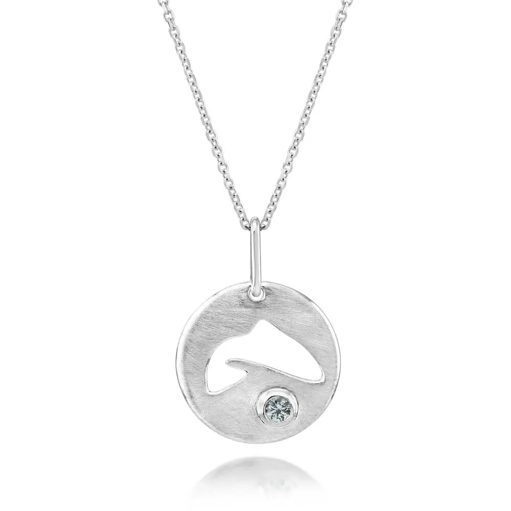 Sterling Silver Montana Sapphire Fish Pendant