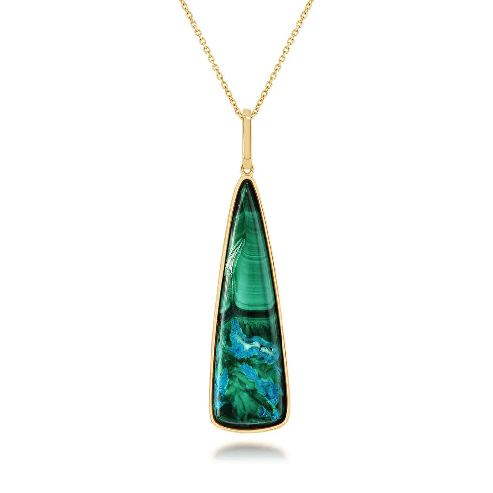 14K Yellow Gold Malachite Pendant 14K Yellow Gold Malachite Pendant