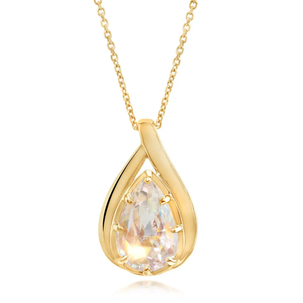 18K Yellow Gold Rainbow Moonstone Pendant 18K Yellow Gold Rainbow Moonstone Pendant