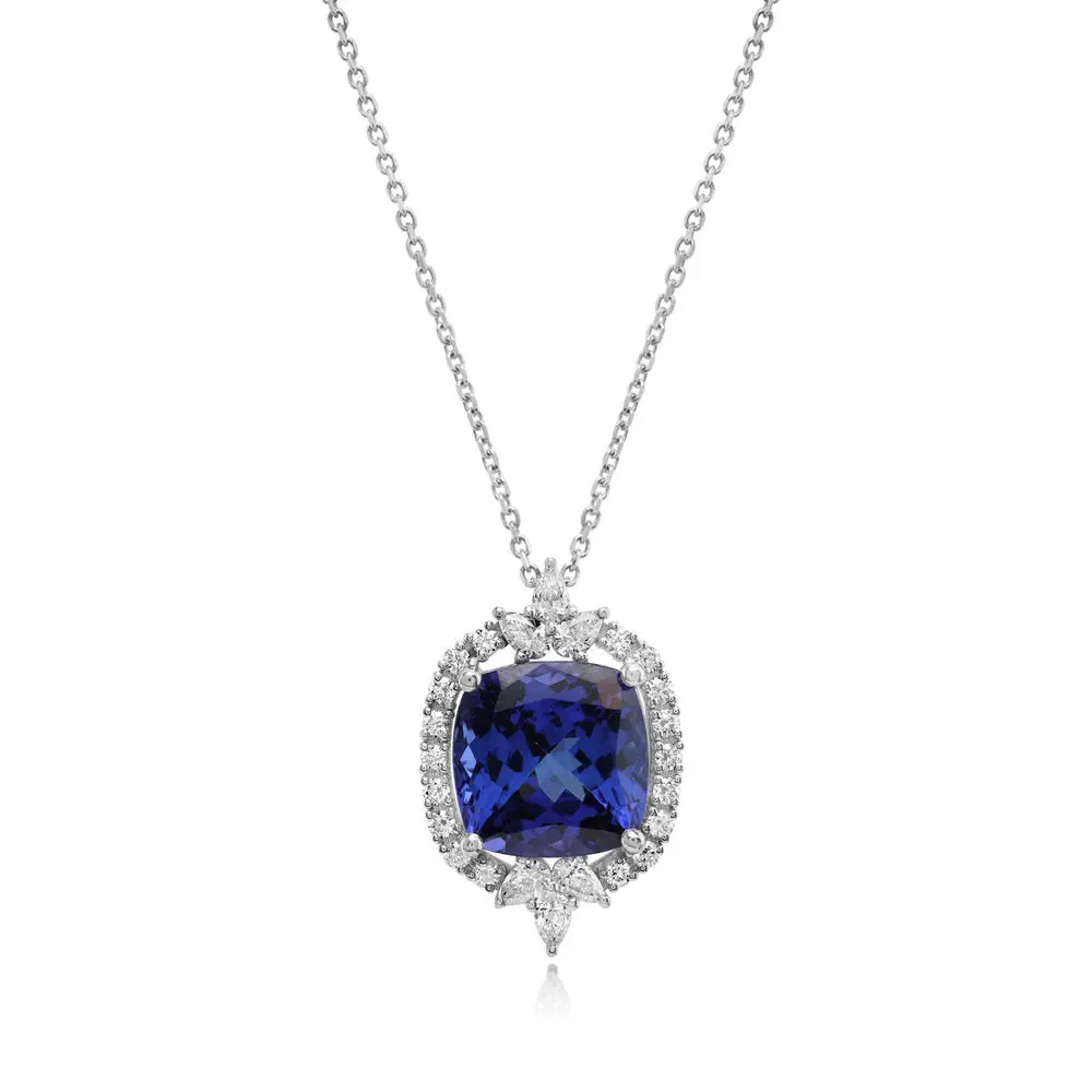 Platinum Tanzanite/Diamond Pendant