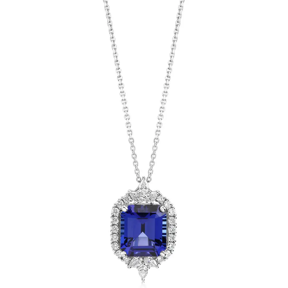 Platinum Tanzanite/Diamond Pendant Platinum Tanzanite/Diamond Pendant