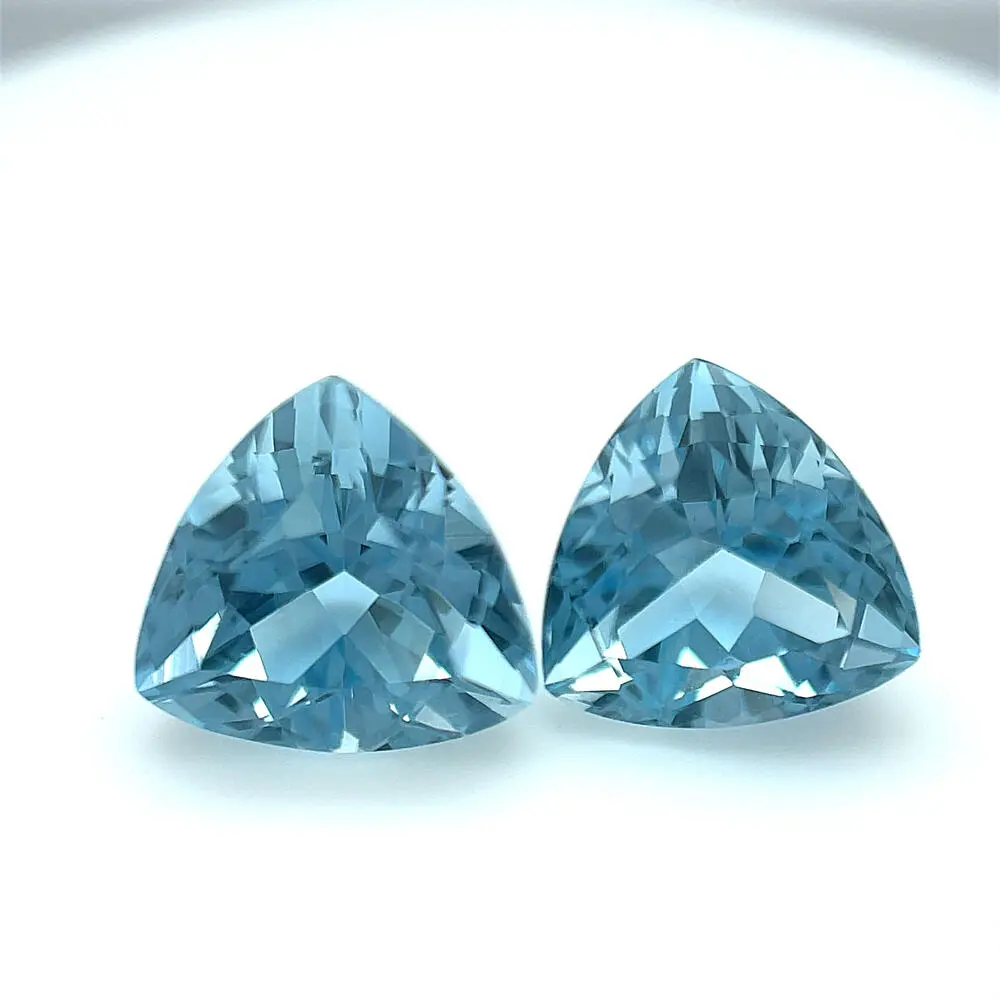 Matched Pair Of 9.2mm Trillion Aquamarine (4.50&nbsp;ct)