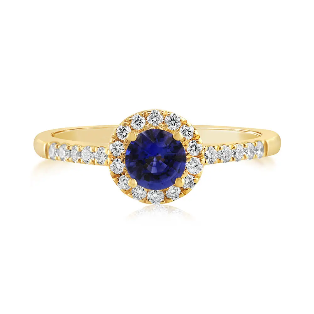 14K Yellow Gold Sapphire/Diamond Ring