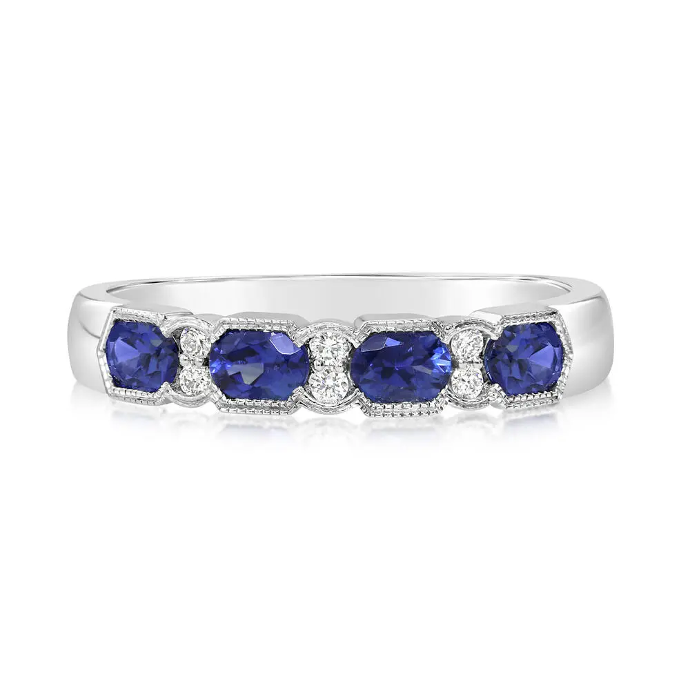 Platinum Sapphire/Diamond Ring